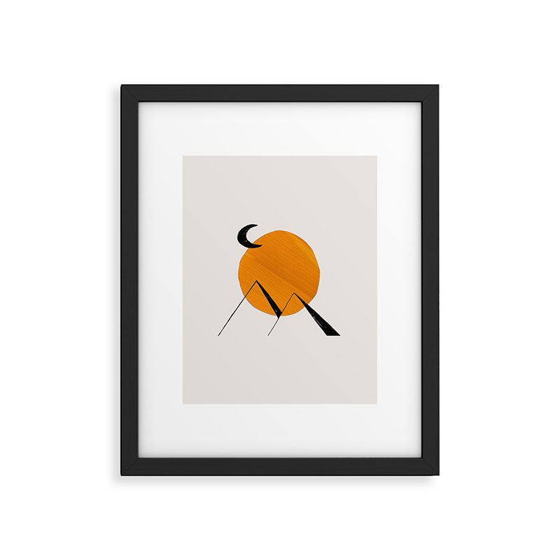 Minimalist Minimal Mid Century Abstract Middle Eastern Egypt Ancient Ruins Pyramids Moon Ejaaz Hanif Framed Art Print Gallery Image 5