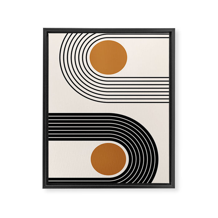 Minimalist Minimal Nesting Rainbow Race Tracks Bohemian Boho Mid Century Modern Trendy Art Framed Canvas Print Gallery Image 1
