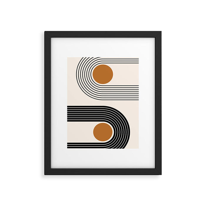 Minimalist Minimal Nesting Rainbow Race Tracks Bohemian Boho Mid Century Modern Trendy Art Framed Art Print Gallery Image 1