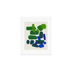 Minimalist Modern Mid Century Colorful Abstract Shapes Phthalo Blue Lime Green Gradient Overlapping Art Print Gallery Image 1