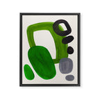 Minimalist Modern Mid Century Colorful Abstract Shapes Olive Green Retro Funky Shapes 60's Vintage Framed Canvas Print Gallery Image 6