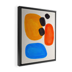 Minimalist Modern Mid Century Colorful Abstract Shapes Primary Colors Yellow Orange Blue Bubbles Framed Canvas Print Gallery Image 2