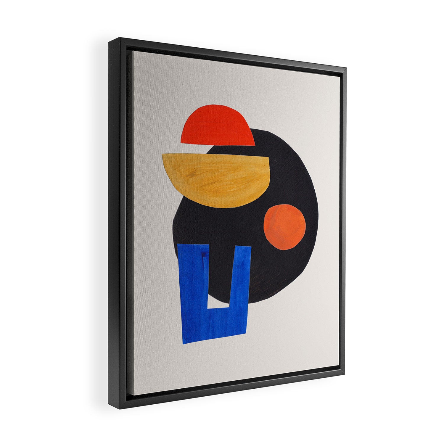 Minimalist Modern Mid Century Funky Colorful Primary Shapes Paper Collage by Ejaaz Haniff Framed Canvas Print Gallery Image 2