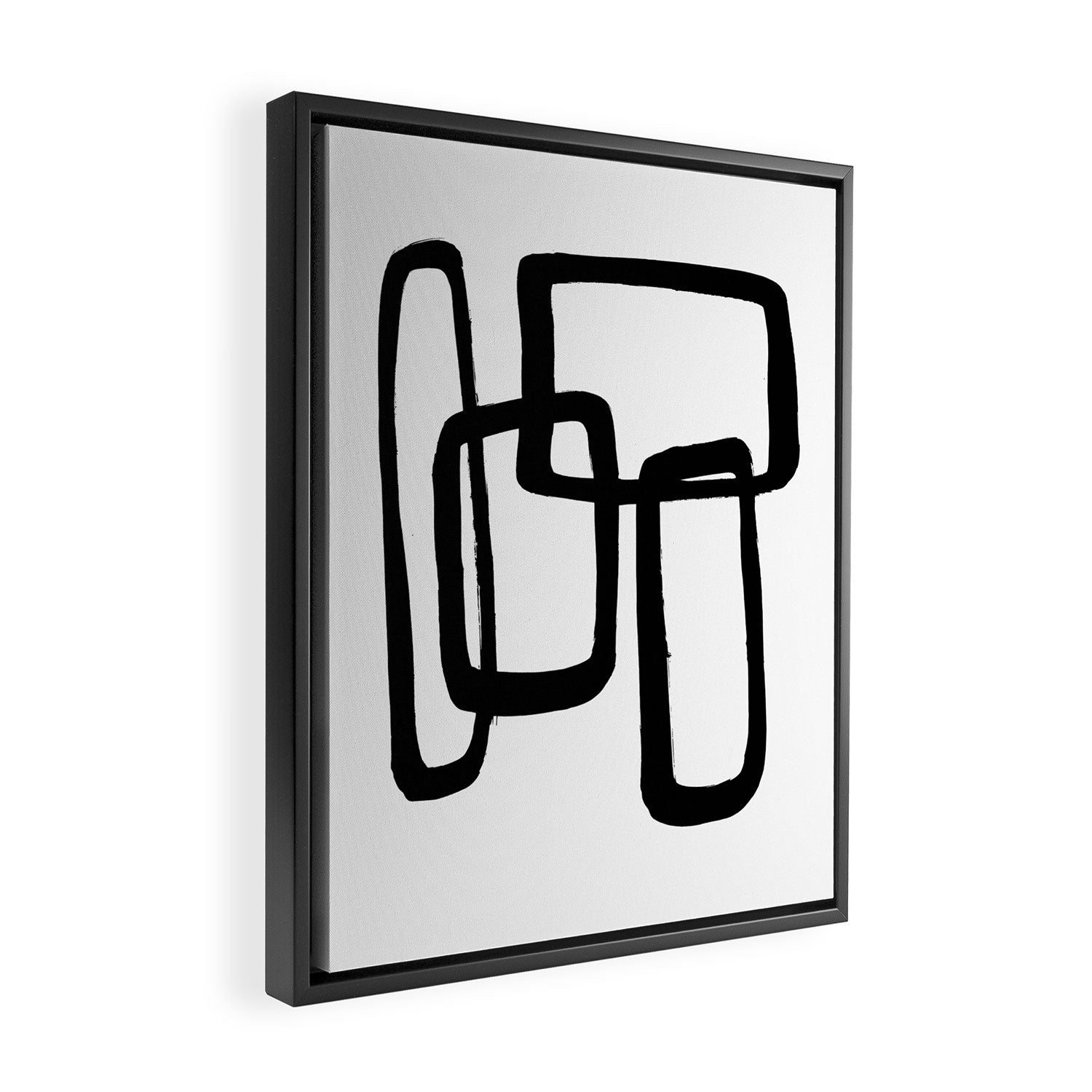 Mod Ink White Background Framed Canvas Print Gallery Image 2