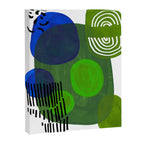 Modern Mid Century Fun Colorful Abstract Minimalist Painting Shapes & Patterns Swamp Monster Greens Canvas Print Gallery Image 6