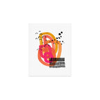 Modern Mid Century Fun Colorful Abstract Minimalist Painting Ombre Yellow Magenta Infinity Circles Art Print Gallery Image 1