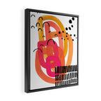 Modern Mid Century Fun Colorful Abstract Minimalist Painting Ombre Yellow Magenta Infinity Circles Framed Canvas Print Gallery Image 2