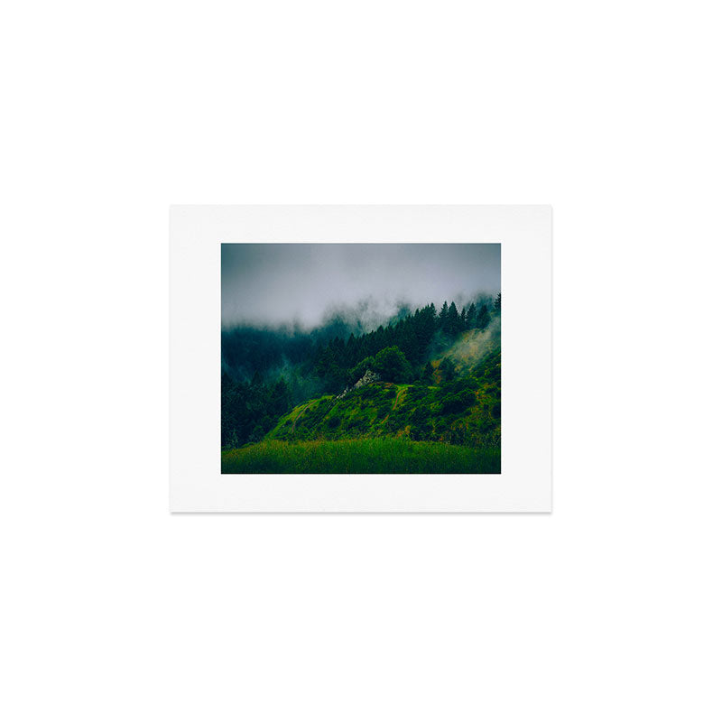Moist Rainy Forest Pine Trees  Green Hills Art Print Gallery Image 1