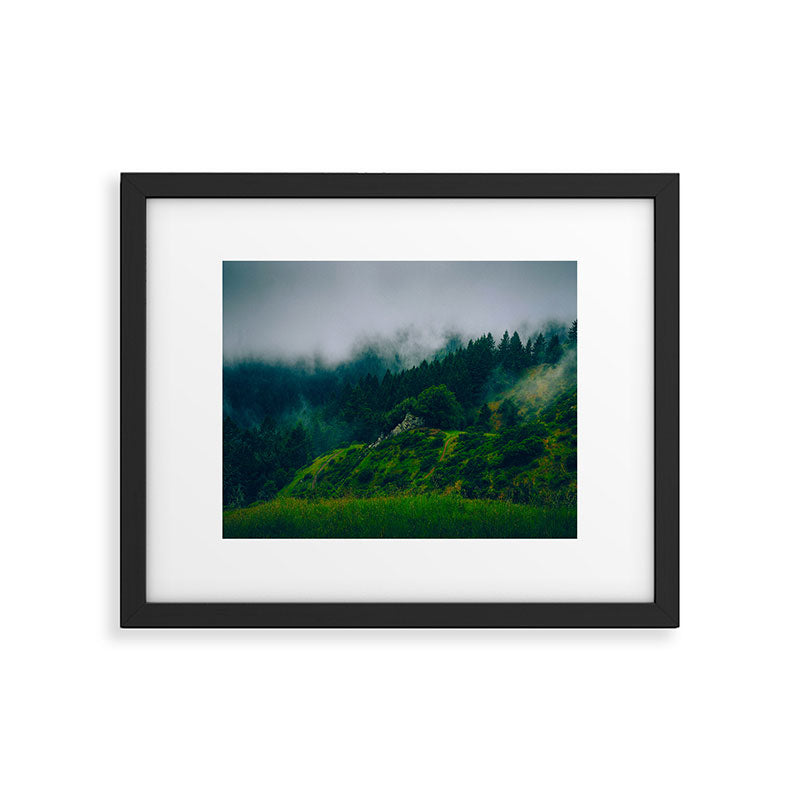 Moist Rainy Forest Pine Trees  Green Hills Framed Art Print Gallery Image 5