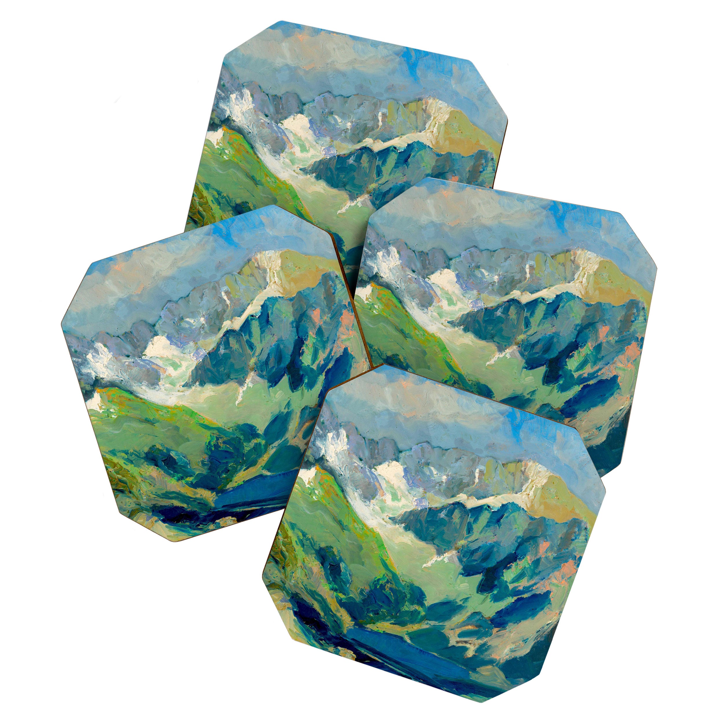 Mountain Landscape Oil Painting Coaster Gallery Image 1