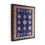 Navy Angel Jewels Kazak Rug Framed Canvas Print Gallery Image 2