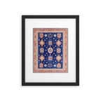 Navy Angel Jewels Kazak Rug Framed Art Print Gallery Image 5