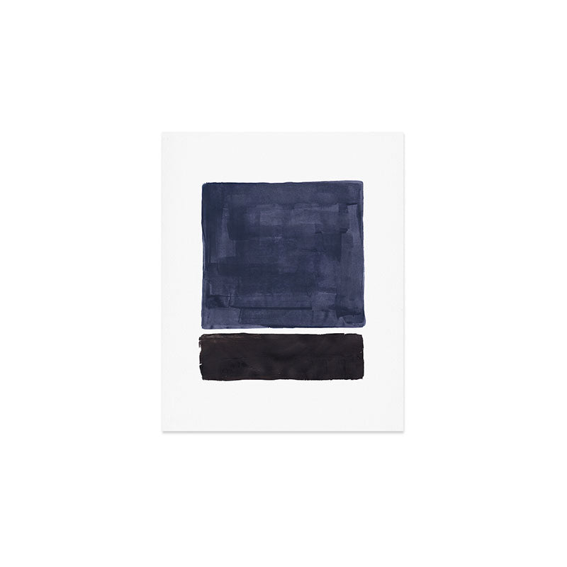 Navy Black Rothko Fun Colorful Mid Century Modern Abstract Painting Shapes Pattern Art Print Gallery Image 1