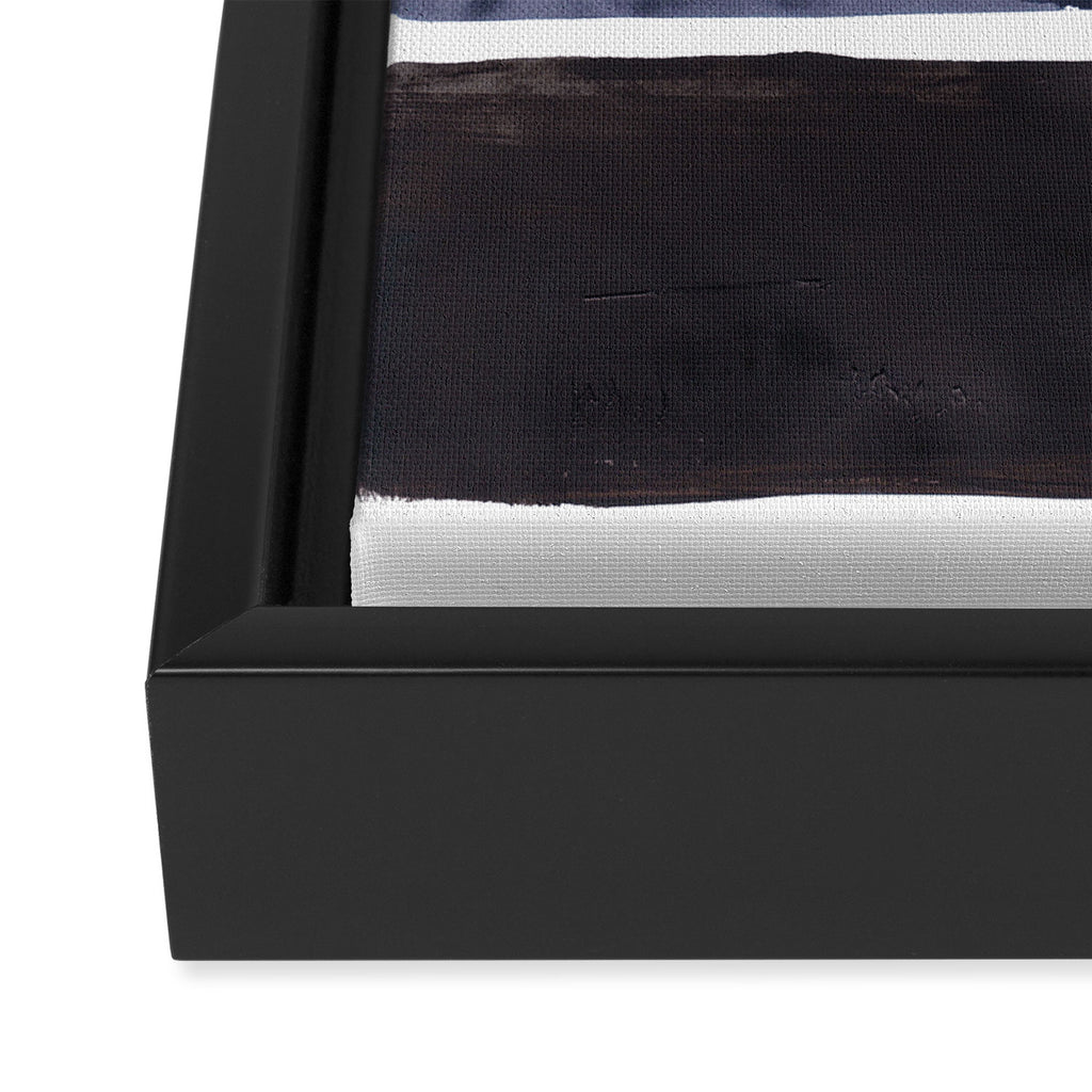 Navy Black Rothko Fun Colorful Mid Century Modern Abstract Painting Shapes Pattern Framed Canvas Print Gallery Image 3