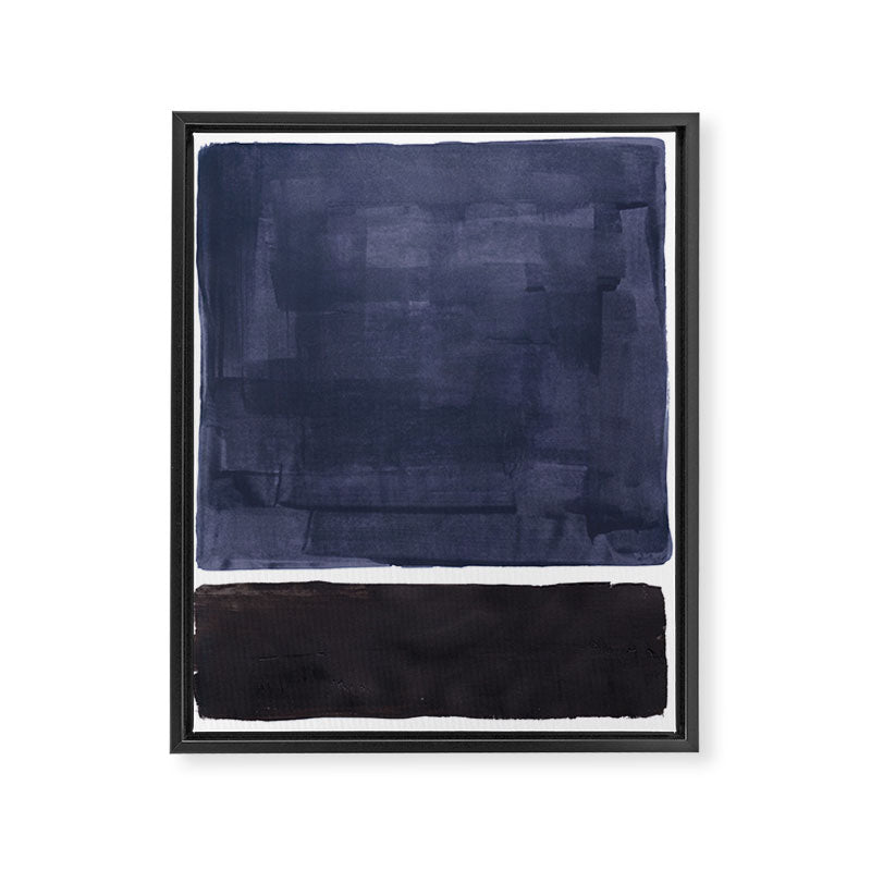 Navy Black Rothko Fun Colorful Mid Century Modern Abstract Painting Shapes Pattern Framed Canvas Print Gallery Image 6
