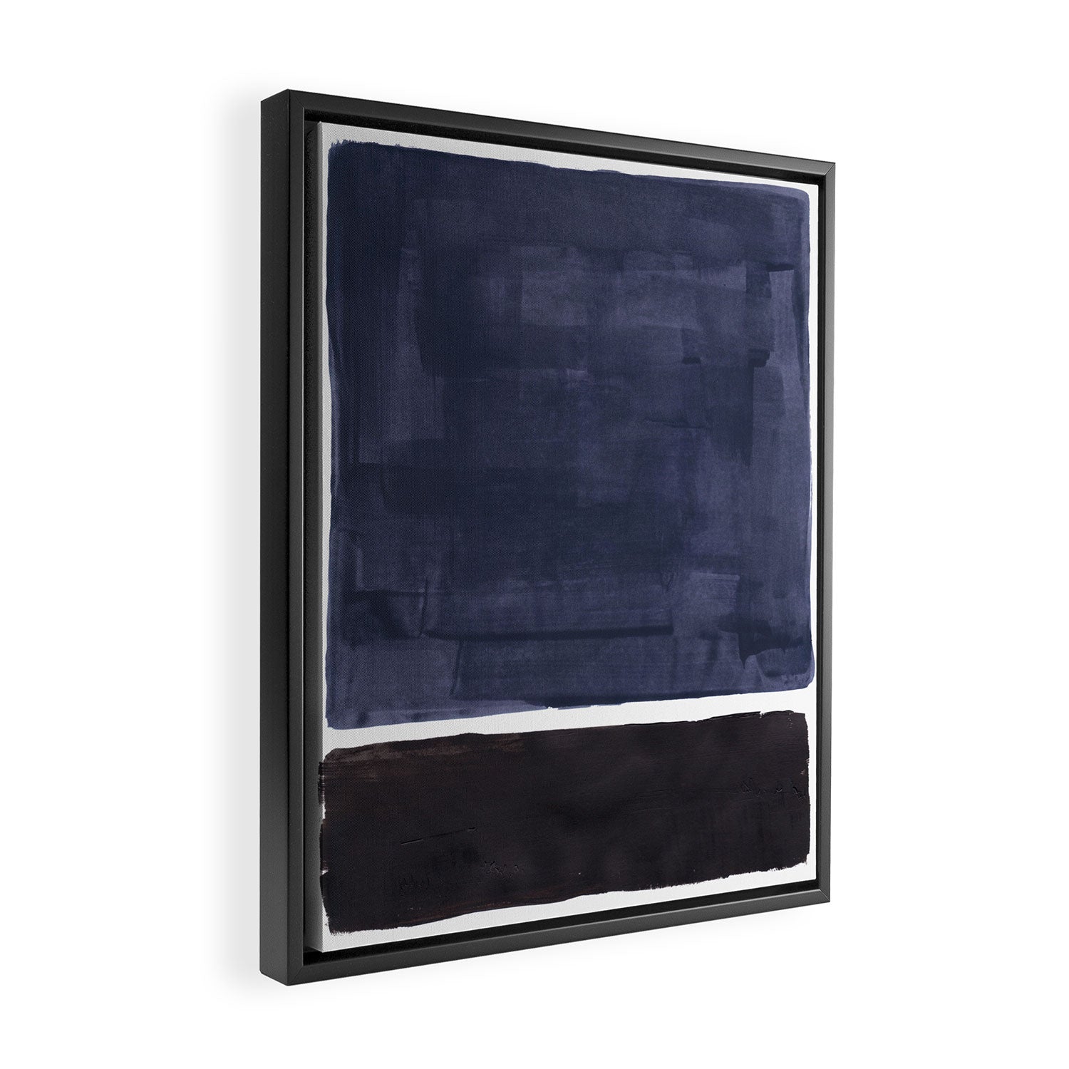Navy Black Rothko Fun Colorful Mid Century Modern Abstract Painting Shapes Pattern Framed Canvas Print Gallery Image 2