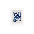 EnShape by Ejaaz Haniff 'Navy Nesting Ovals' Mid Century Modern Minimal Minimalist Watercolor Abstract Funky Fun Style Art Print Gallery Image 1