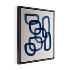 EnShape by Ejaaz Haniff 'Navy Nesting Ovals' Mid Century Modern Minimal Minimalist Watercolor Abstract Funky Fun Style Framed Canvas Print Gallery Image 2