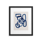 EnShape by Ejaaz Haniff 'Navy Nesting Ovals' Mid Century Modern Minimal Minimalist Watercolor Abstract Funky Fun Style Framed Art Print Gallery Image 5