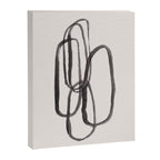 Nesting Ovals Mid Century Modern Minimalist Black Ink Painting Funky Tribal Canvas Print Gallery Image 6