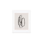 Nesting Ovals Mid Century Modern Minimalist Black Ink Painting Funky Tribal Art Print Gallery Image 1
