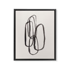 Nesting Ovals Mid Century Modern Minimalist Black Ink Painting Funky Tribal Framed Canvas Print Gallery Image 6