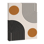 Nesting Rainbow Lines Geometric Pattern Race Track Lines Orange Circles Mid Century Modern Cool Magical Mystical Abstract Art Bohemian Boho Style Trendy Canvas Print Gallery Image 8