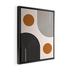 Nesting Rainbow Lines Geometric Pattern Race Track Lines Orange Circles Mid Century Modern Cool Magical Mystical Abstract Art Bohemian Boho Style Trendy Framed Canvas Print Gallery Image 2