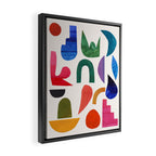 'Night Garden' Abstract Colorful Paper Collage Mid Century Fun Minimal Shapes by Ejaaz Haniff Framed Canvas Print Gallery Image 2