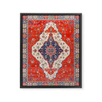 North And South Vine Red Medallion Kazak Persian Rug Framed Canvas Print Gallery Image 6