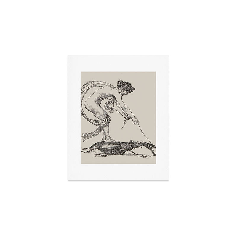 Nude Classical Woman Riding a Beetle 1895-1896 Art Print Gallery Image 1