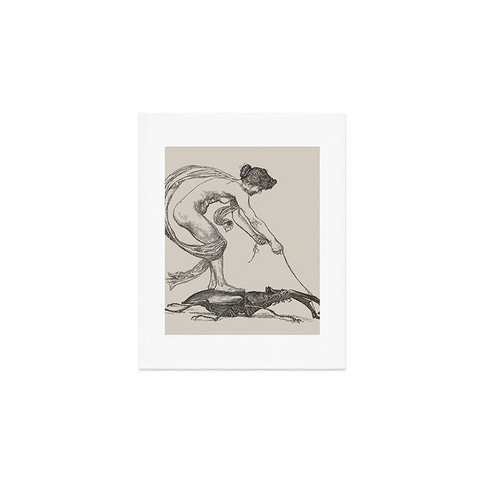 Nude Classical Woman Riding a Beetle 1895-1896 Art Print Gallery Image 1