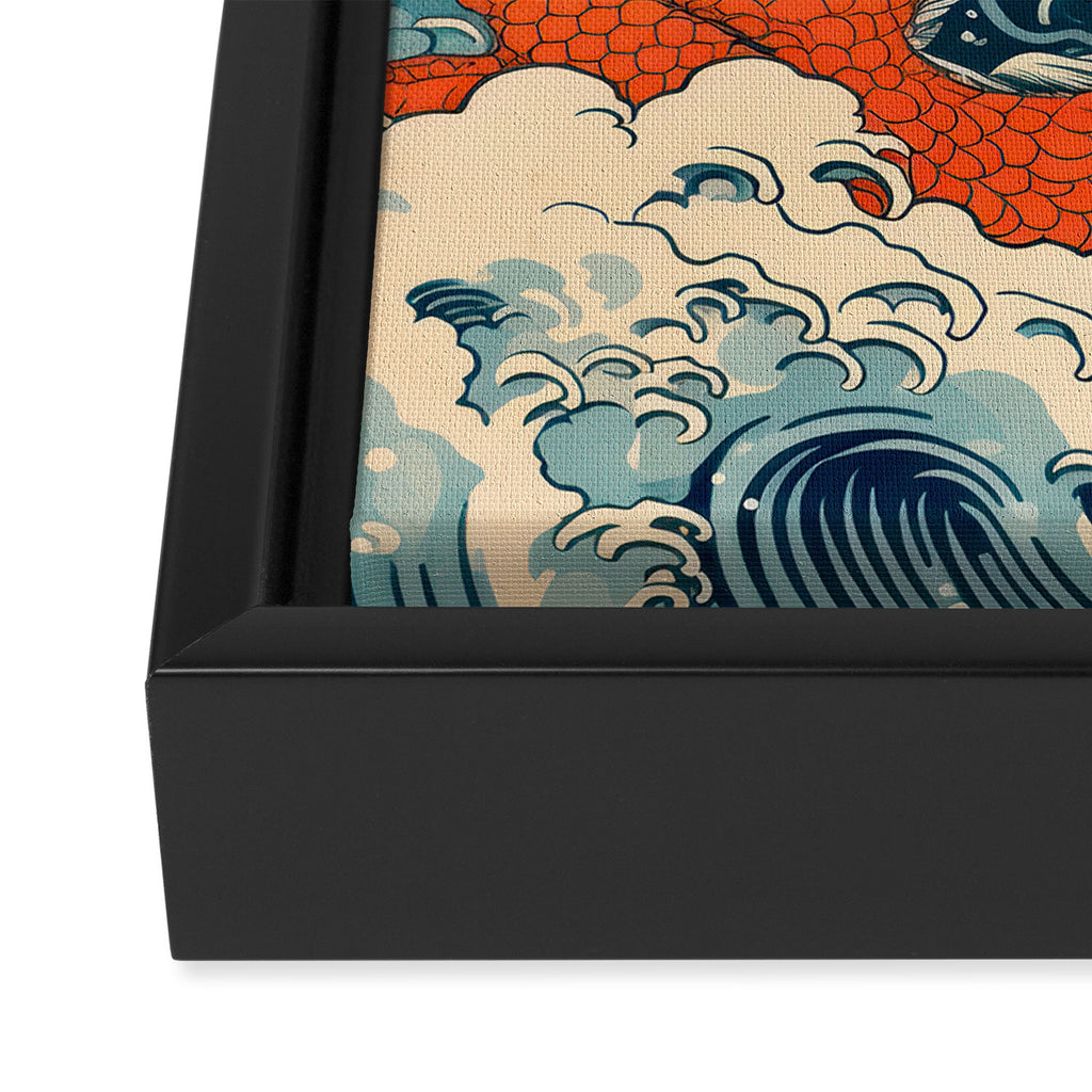 Ocean Storm Dragon Framed Canvas Print Gallery Image 3