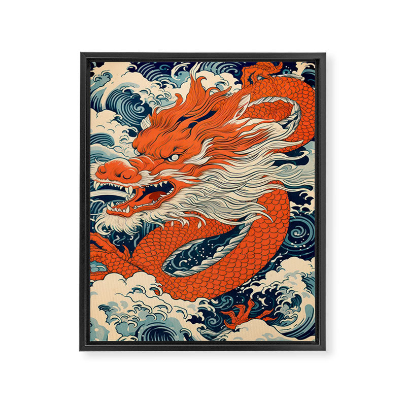 Ocean Storm Dragon Framed Canvas Print Gallery Image 6