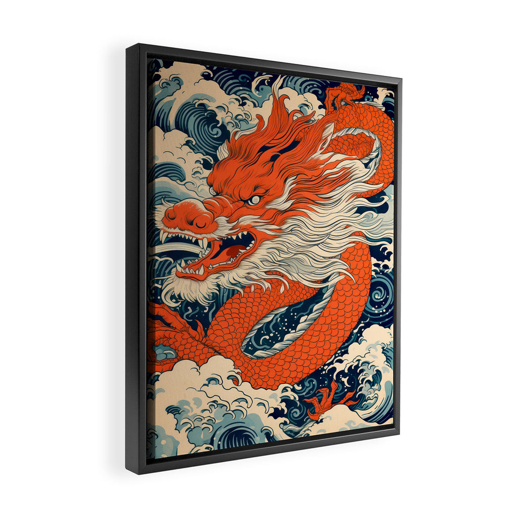 Ocean Storm Dragon Framed Canvas Print Gallery Image 2