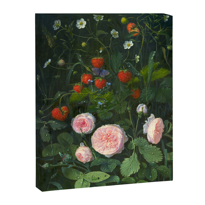 OD Ottesen  Still Life with Roses and Strawberries  Canvas Print Gallery Image 1