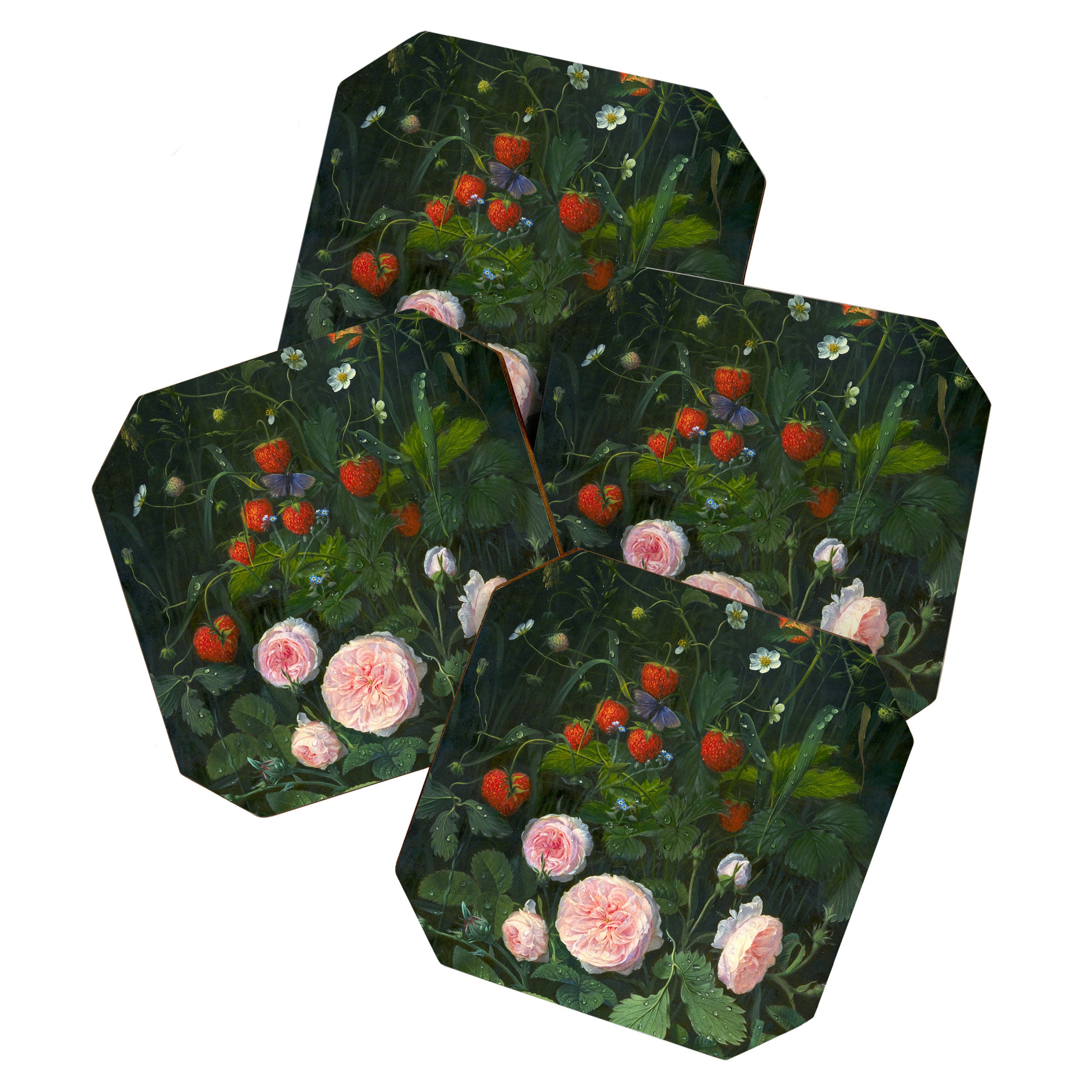 OD Ottesen  Still Life with Roses and Strawberries  Coaster Gallery Image 1