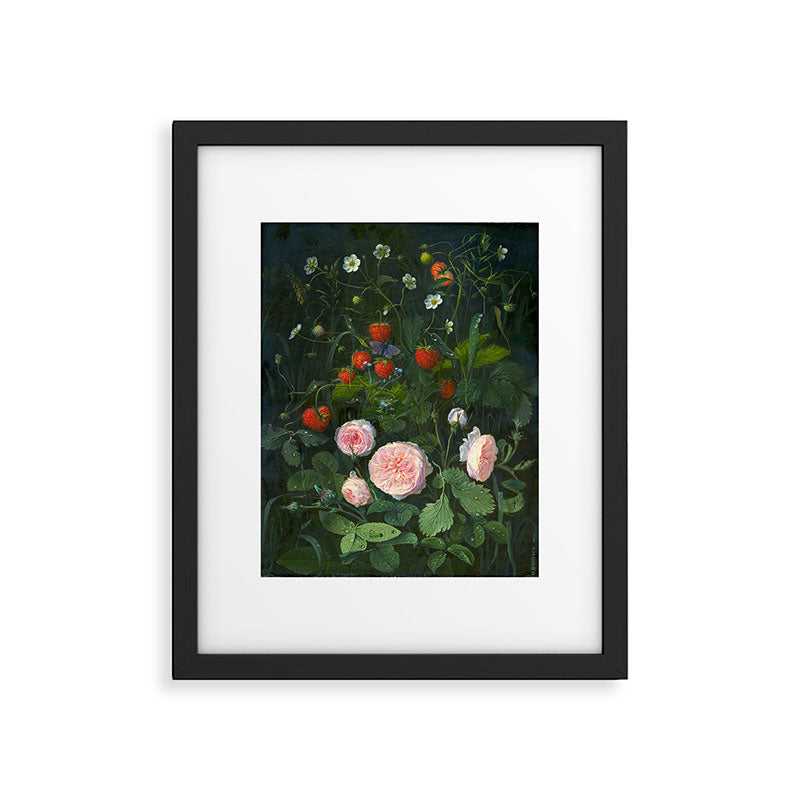 OD Ottesen  Still Life with Roses and Strawberries  Framed Art Print Gallery Image 5