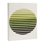 Olive Green Mid Century Modern Minimalist Scandinavian Colorful Stripes Geometric Pattern Round Circ Canvas Print Gallery Image 6