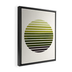 Olive Green Mid Century Modern Minimalist Scandinavian Colorful Stripes Geometric Pattern Round Circ Framed Canvas Print Gallery Image 2