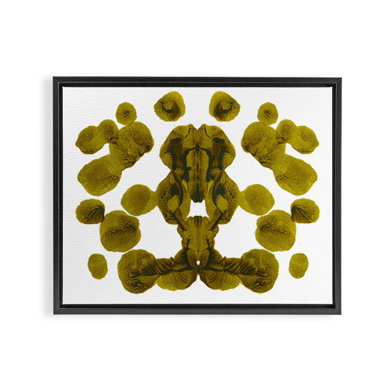 Olive Green Rorschach Test Framed Canvas Print Gallery Image 2