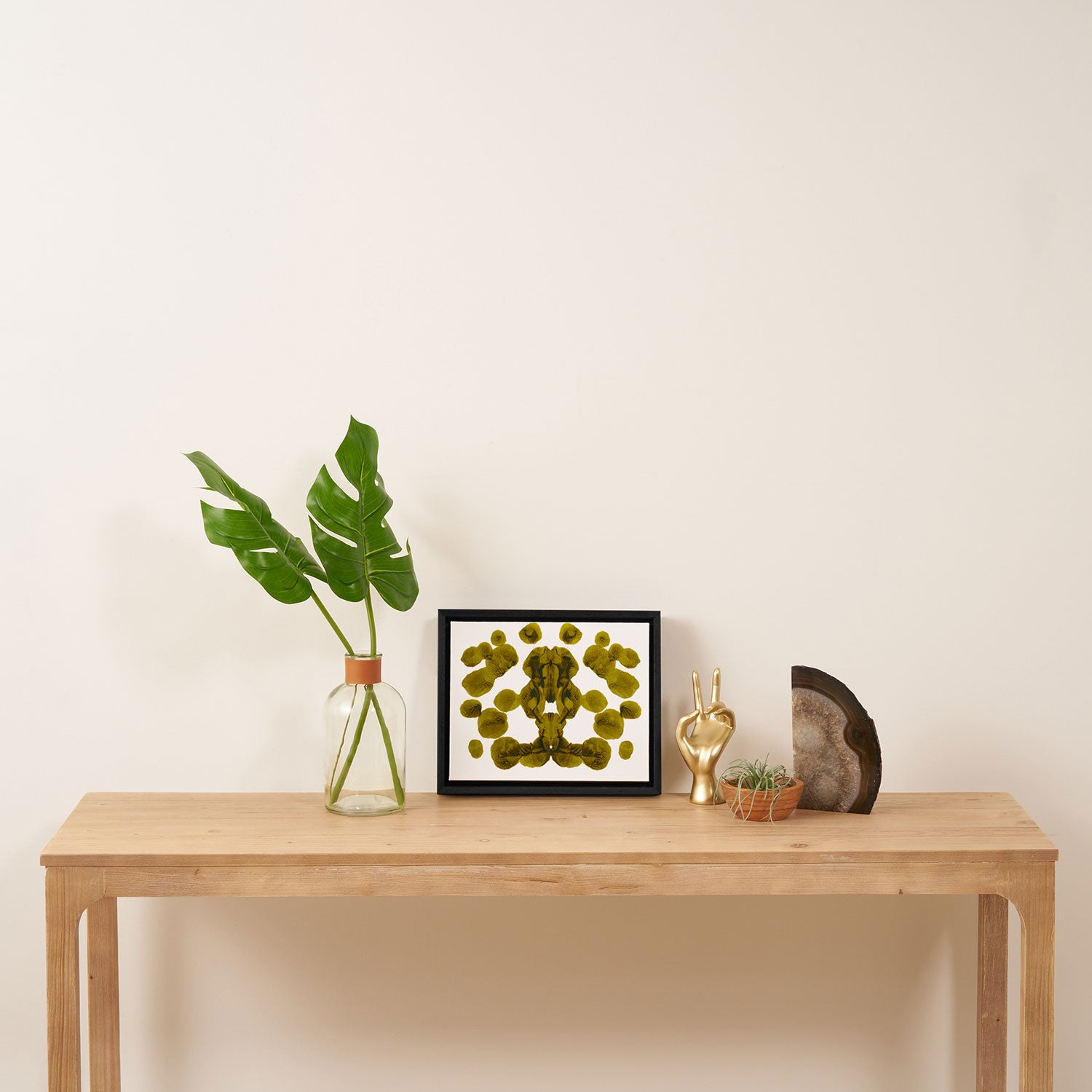 Olive Green Rorschach Test Framed Canvas Print Gallery Image 4