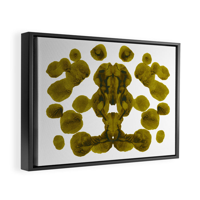Olive Green Rorschach Test Framed Canvas Print Gallery Image 1