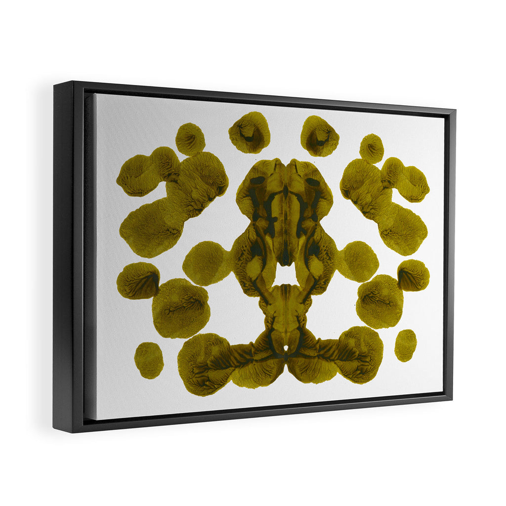 Olive Green Rorschach Test Framed Canvas Print Gallery Image 6