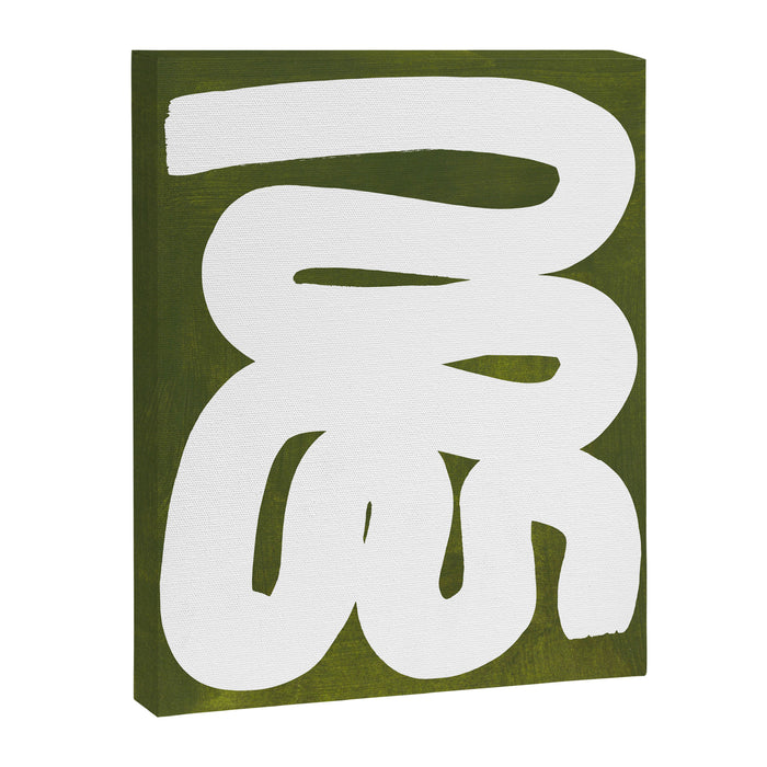 Olive Green Wiggle Run Canvas Print Gallery Image 1