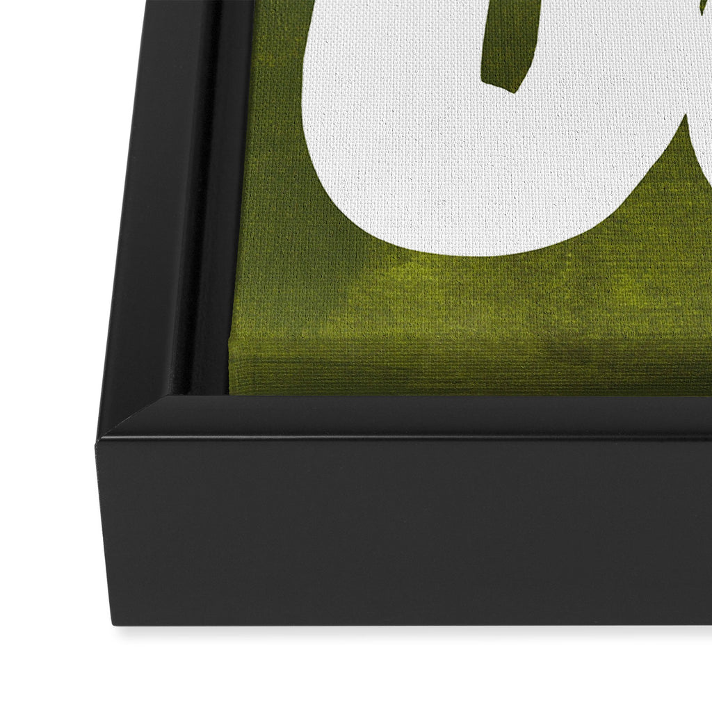 Olive Green Wiggle Run Framed Canvas Print Gallery Image 3