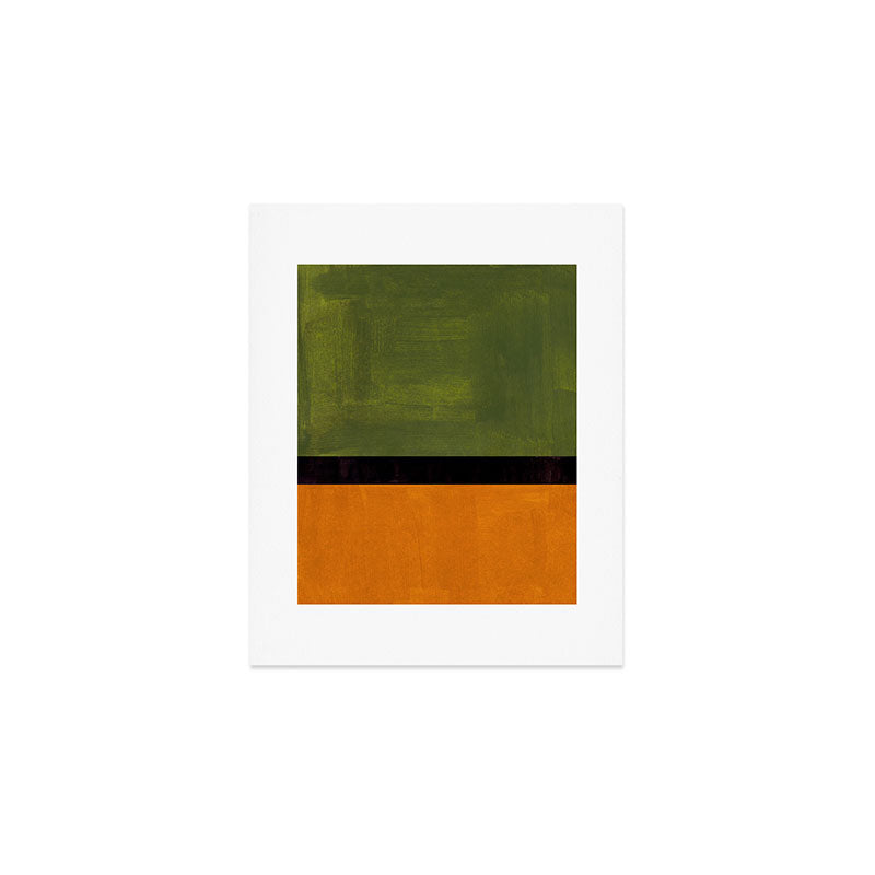 Olive Night Color Field Mid Century Modern Minimalist Art Print Gallery Image 1