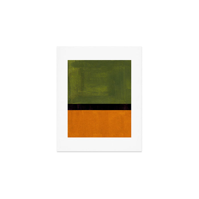 Olive Night Color Field Mid Century Modern Minimalist Art Print Gallery Image 1