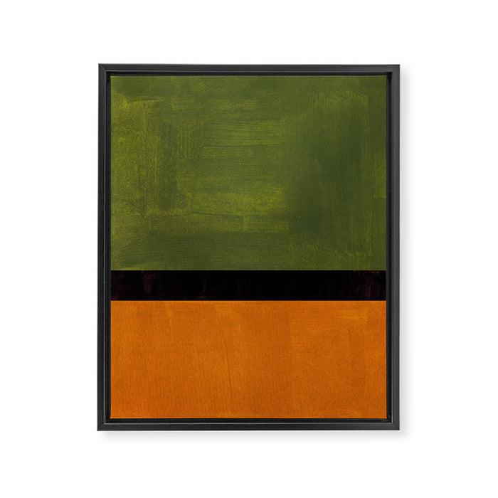 Olive Night Color Field Mid Century Modern Minimalist Framed Canvas Print Gallery Image 1