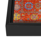 Orange Angel Snowfall Kazak Persian Rug Framed Canvas Print Gallery Image 3